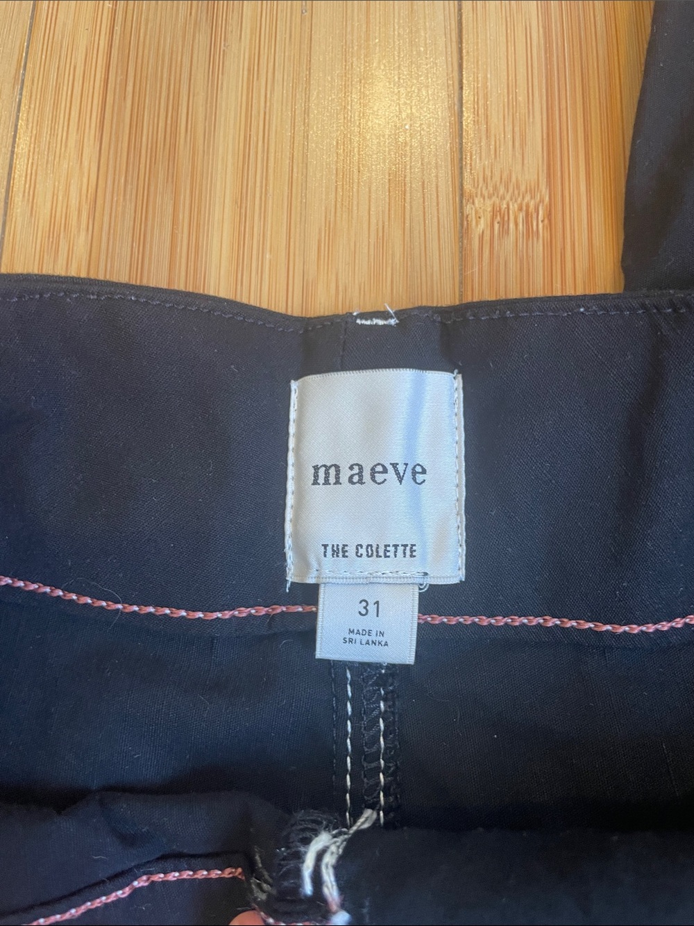 Maeve Black Pants with white contrast stitching - Picture 3 of 5